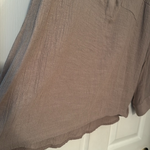 Elementz brown tunic gauze lightweight material NWT 2 front zipper pockets - Picture 6 of 9